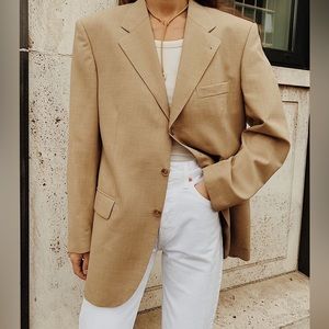 Pierre Cardin blazer size medium beige tan oversized